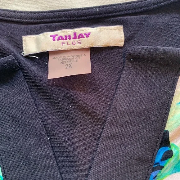 TanJay Plus Black and Multicolor top - Picture 2 of 10
